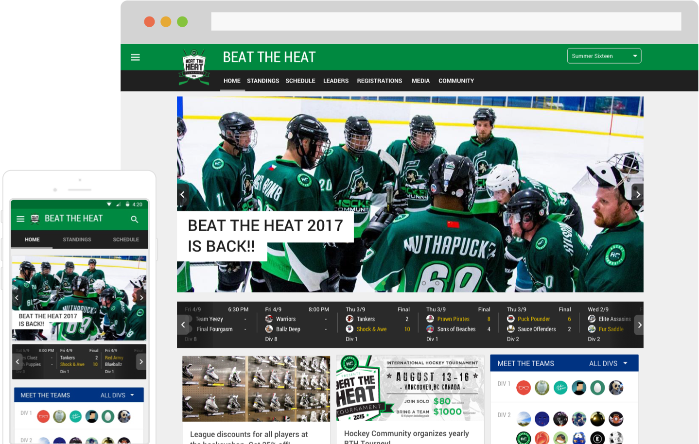 Hockey Tournament and League Software App
